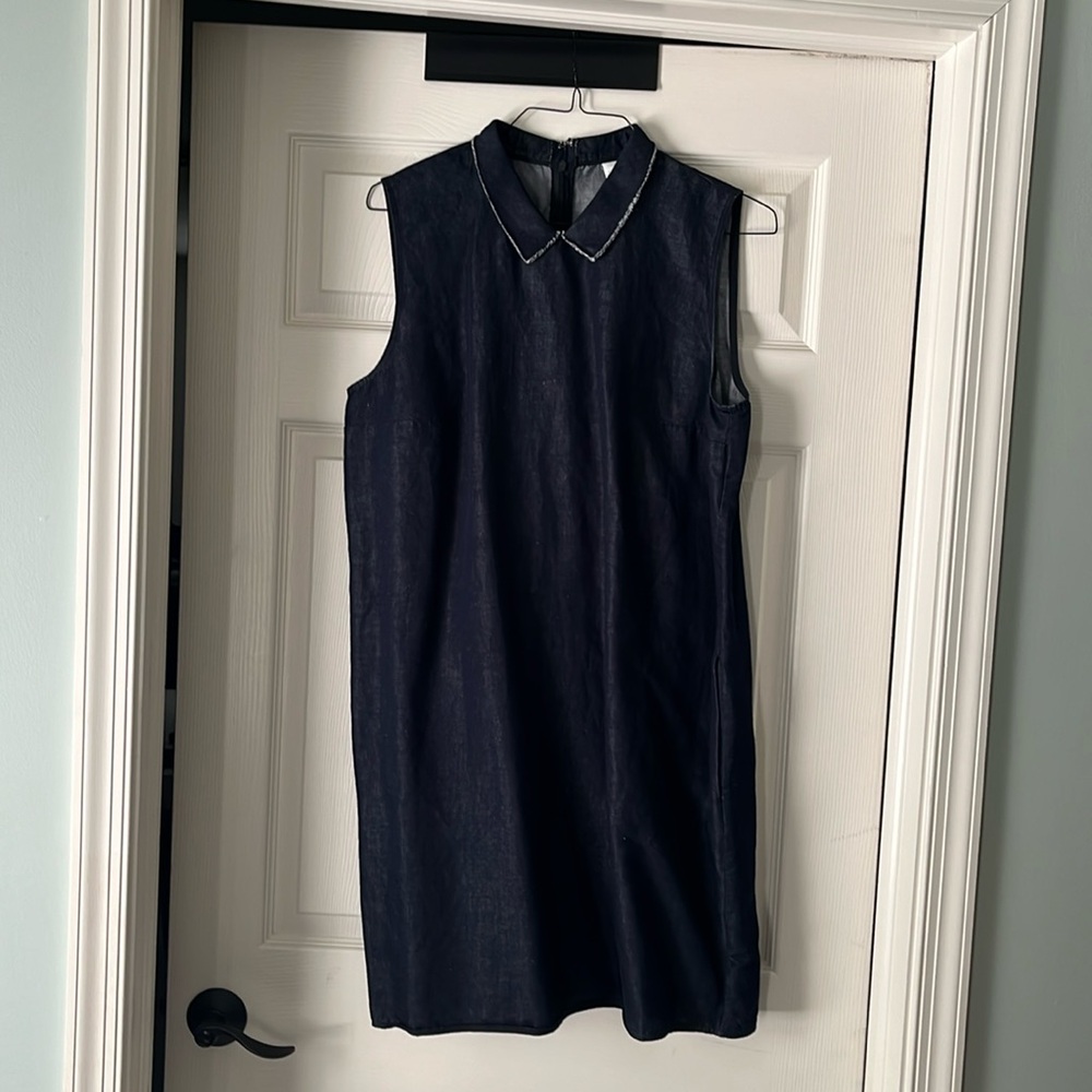 NWT Gap sleeveless card denim shift dress